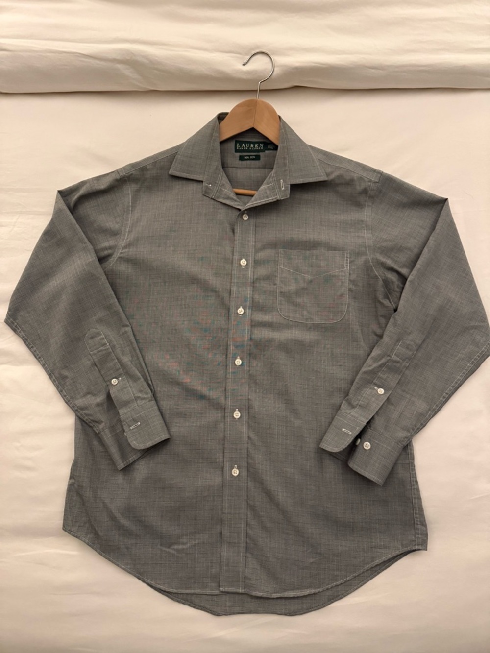 Lauren Ralph Lauren Gray Plaid Dress Shirt - Non-Iron